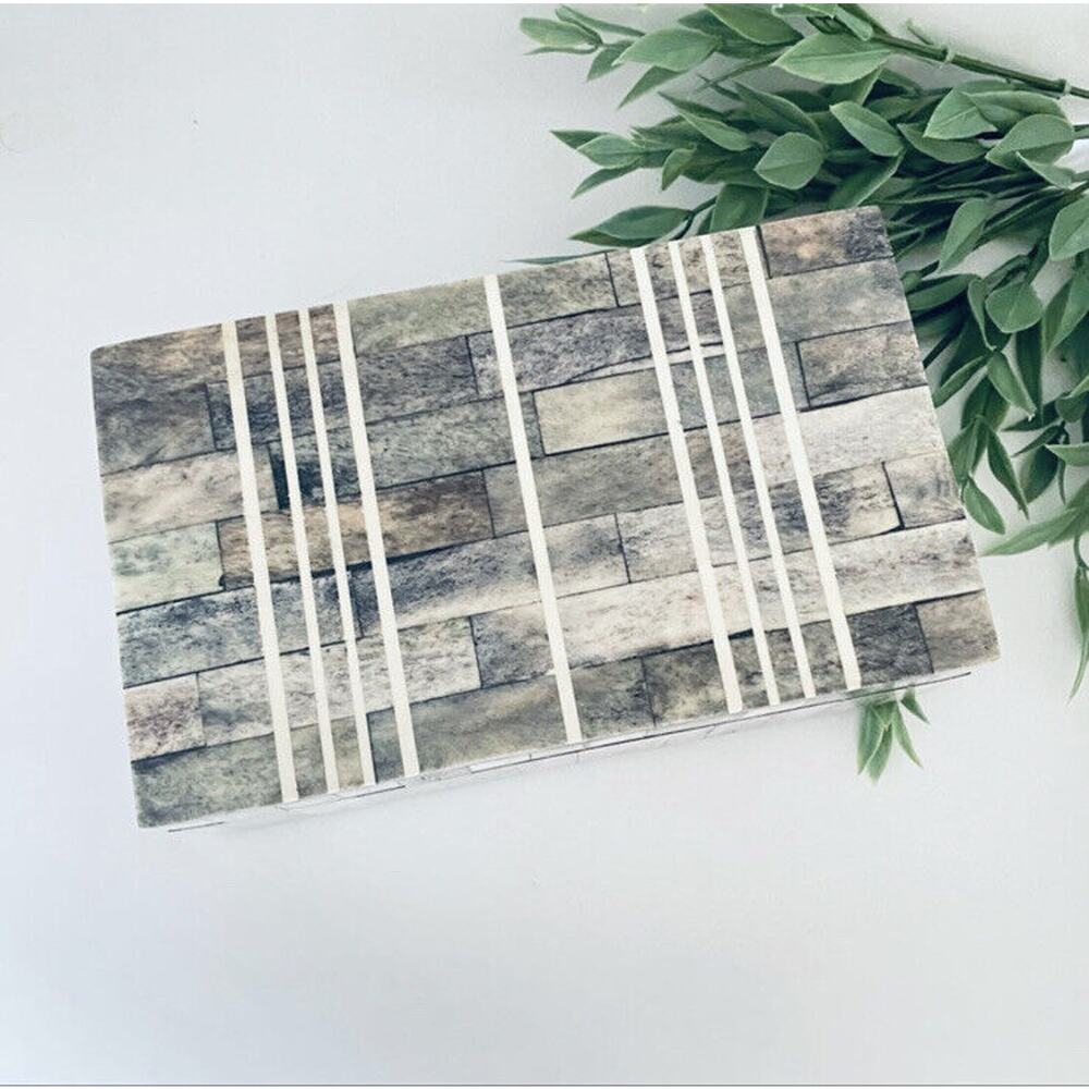 Gray And White Rectangle Box Bone Inlay Modern Design Hand Crafted Made In India